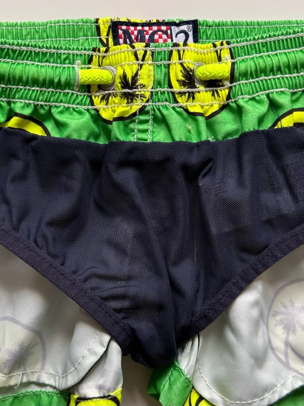 MC2 Saint Barth Boys Smiley Print Palm Swim Shorts - Size 2Y
